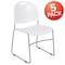 Flash Furniture White Plastic Stack Chair, PK5 5-RUT-188-WH-GG - alternate 8